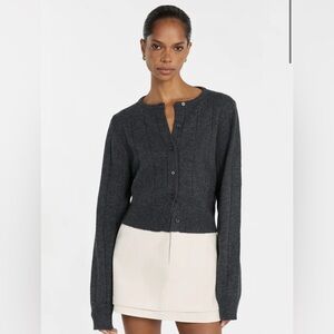 DISSH Levi Marble Knit Cardigan - Charcoal, Size Large
